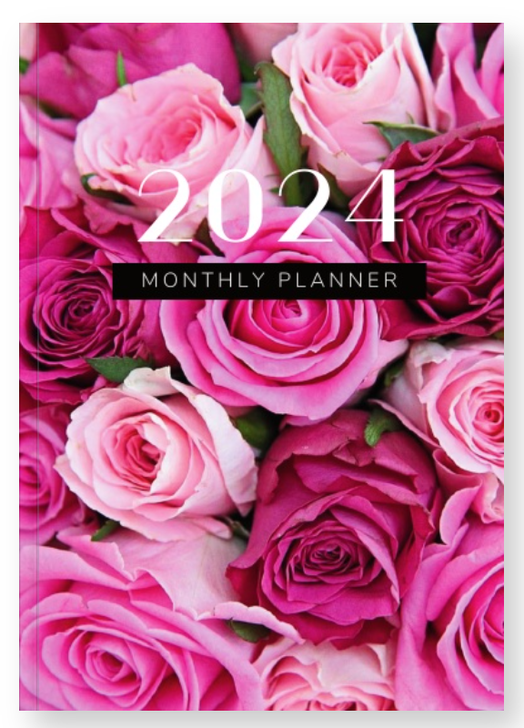 2024 Monthly Planner, Rose Beaded Dot