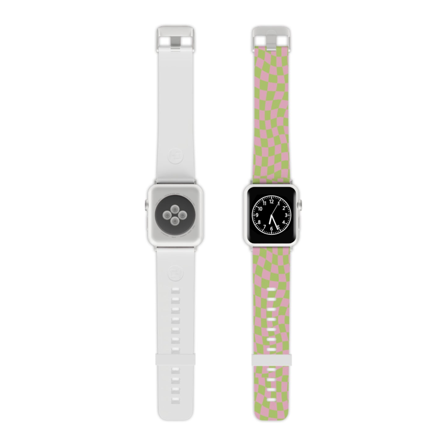 Lime Green and Pink Wavy Checkers Apple Watch Band