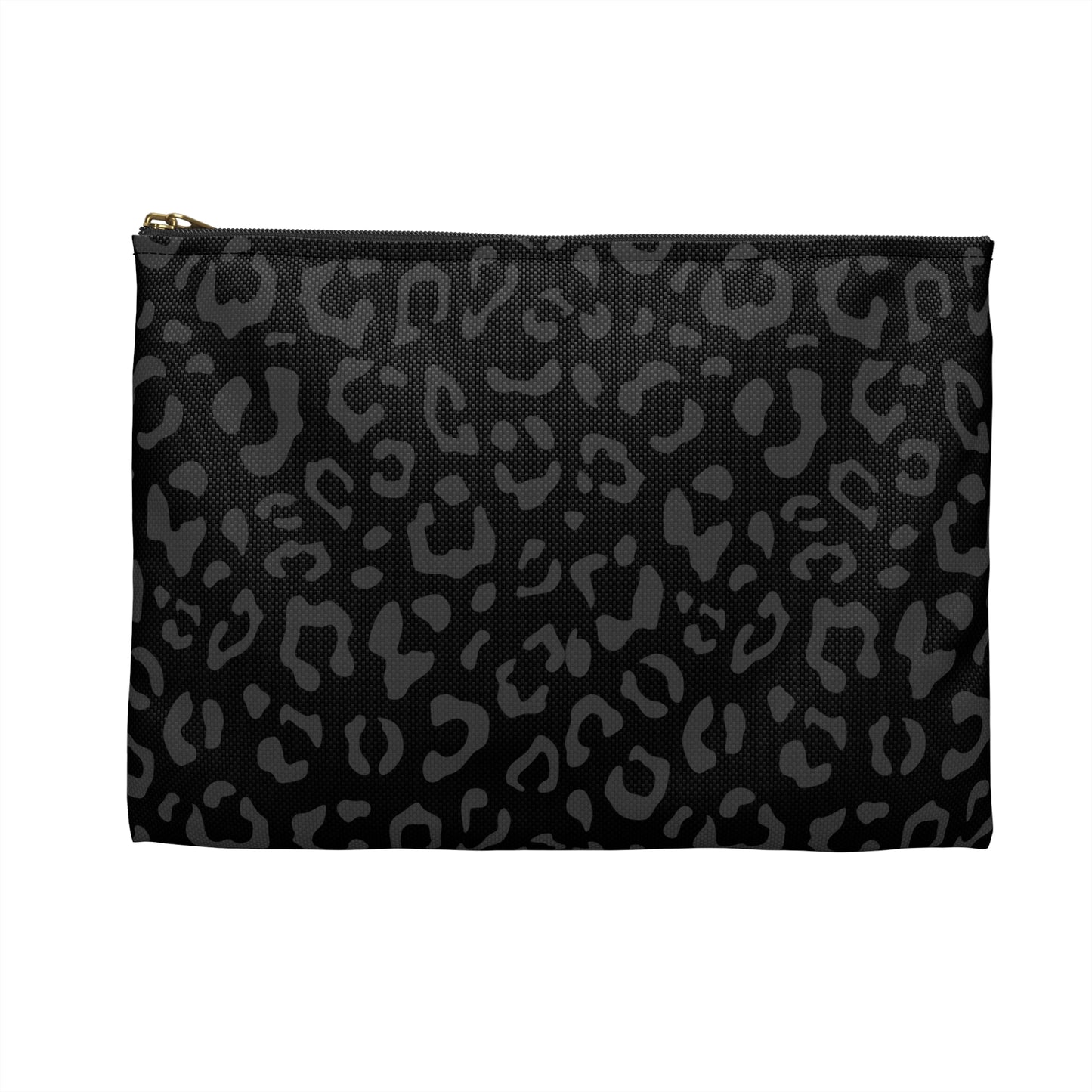 Grey on Black Leopard Accessory Pouch