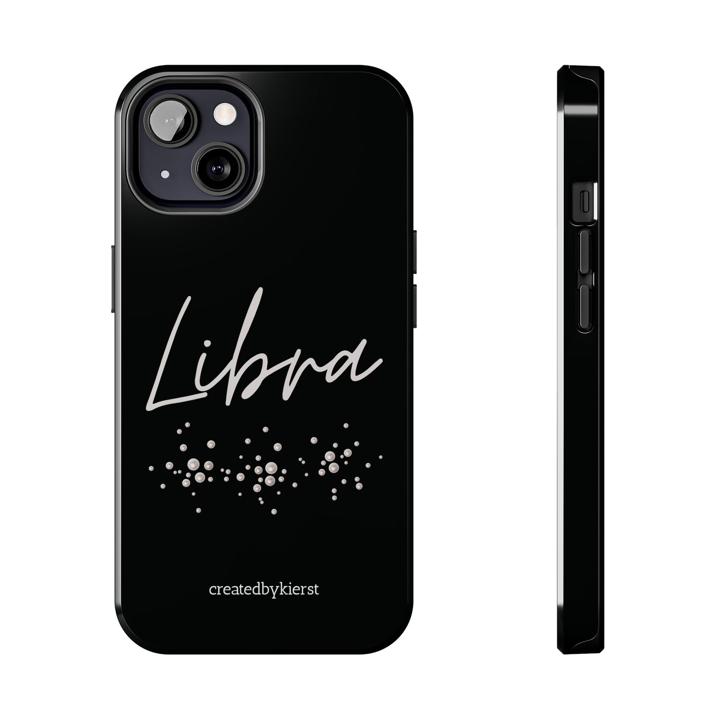 Libra and Pearls Black iPhone Case