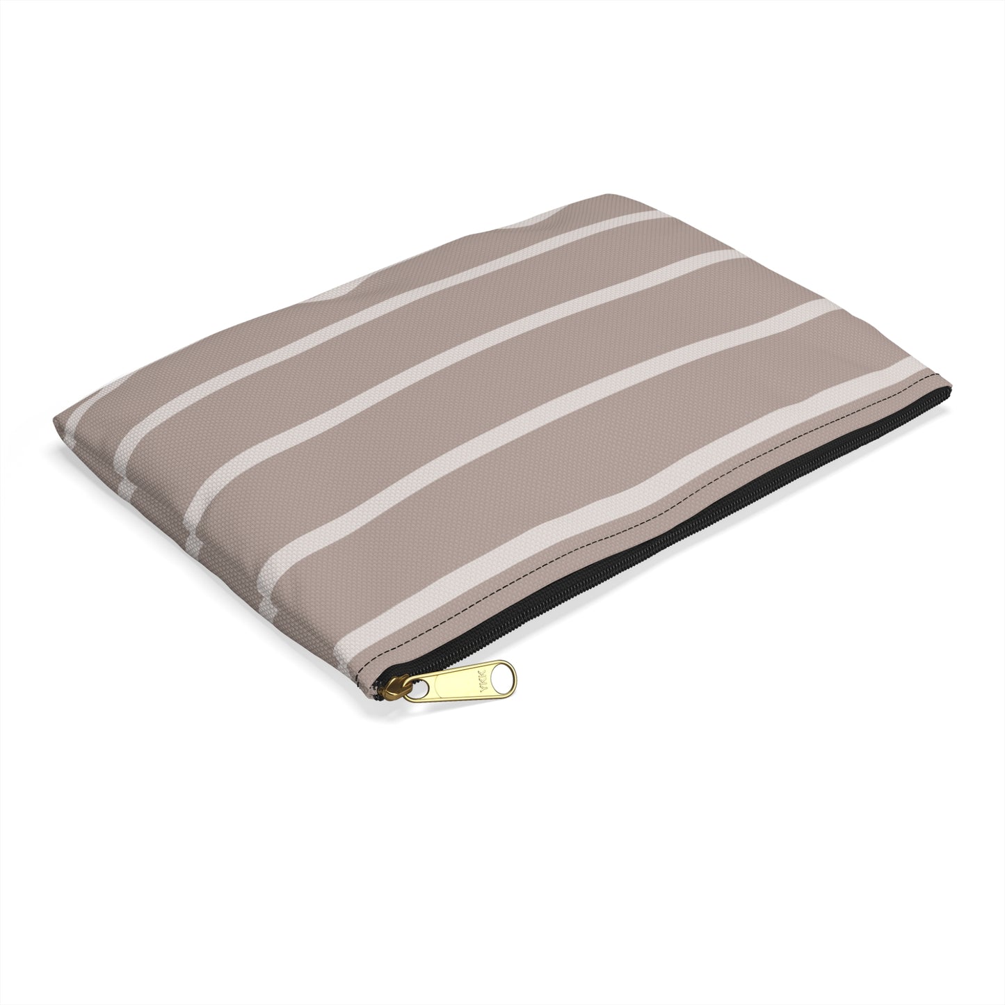 Cream and Brown Accessory Pouch