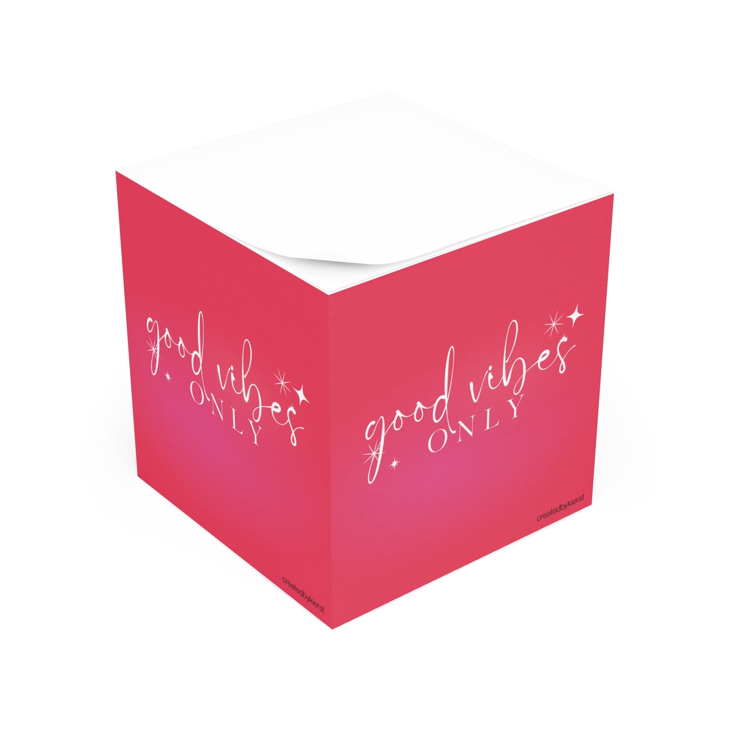 Good Vibes Only Red Note Cube