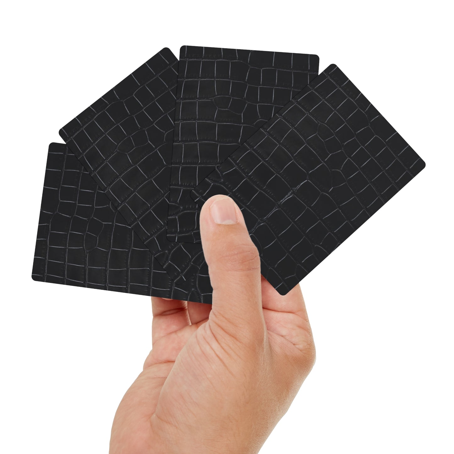 Black Printed Crocodile Poker Cards