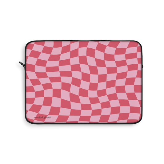 Red and Pink Checkered Laptop Sleeve
