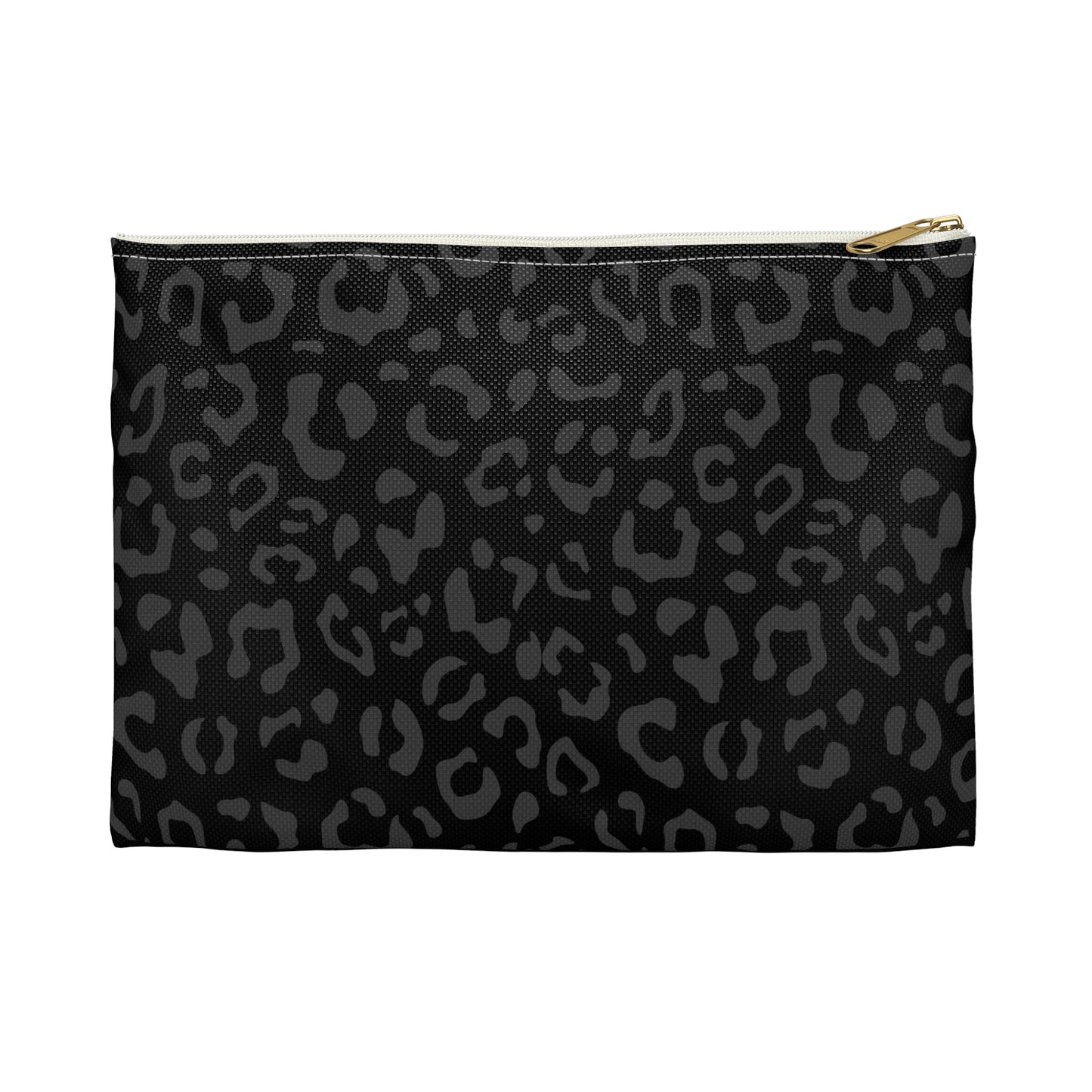 Grey on Black Leopard Accessory Pouch