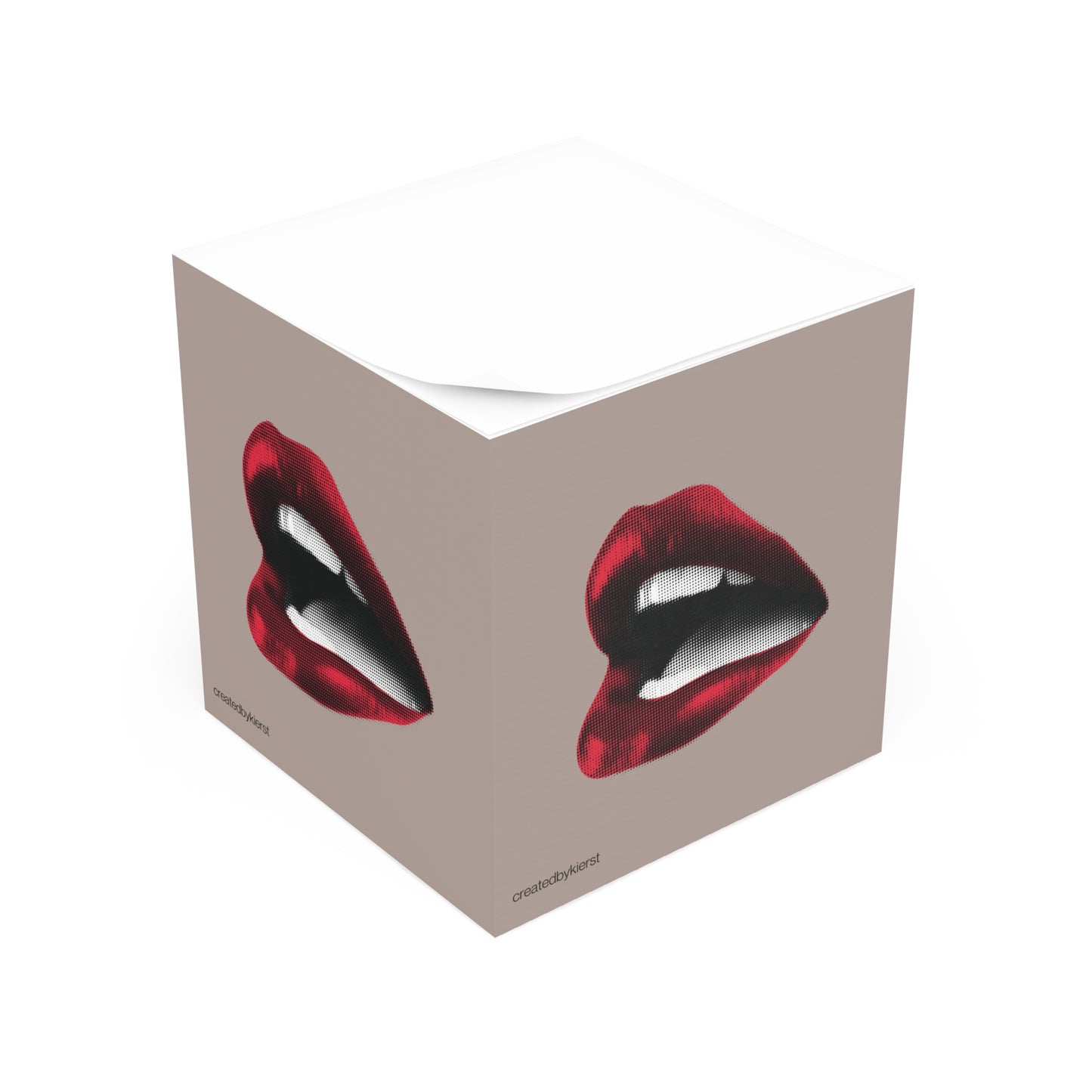 Vintage Red Lips Note Cube