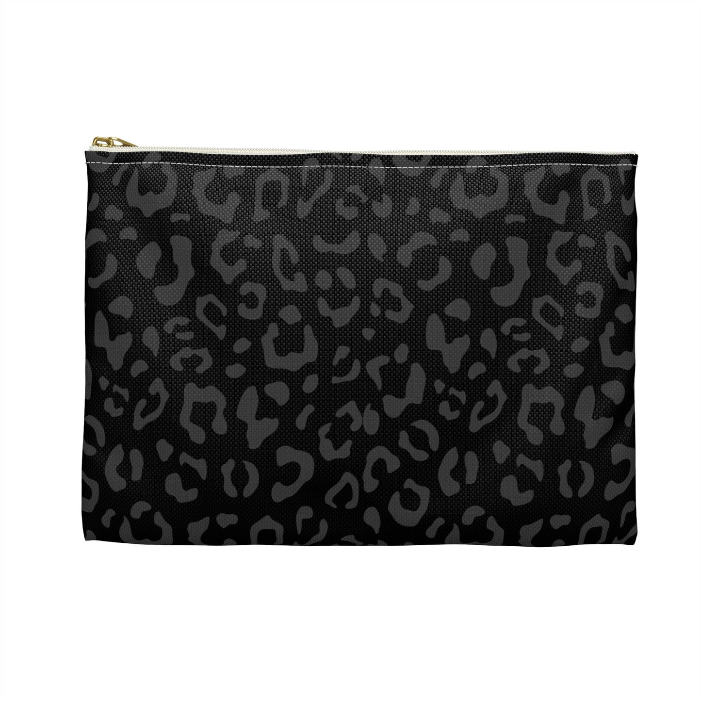 Grey on Black Leopard Accessory Pouch