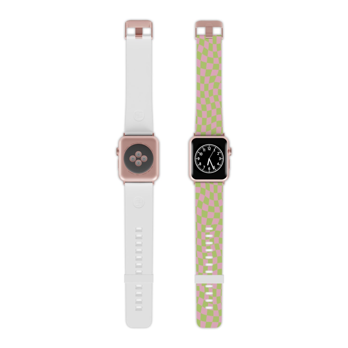 Lime Green and Pink Wavy Checkers Apple Watch Band