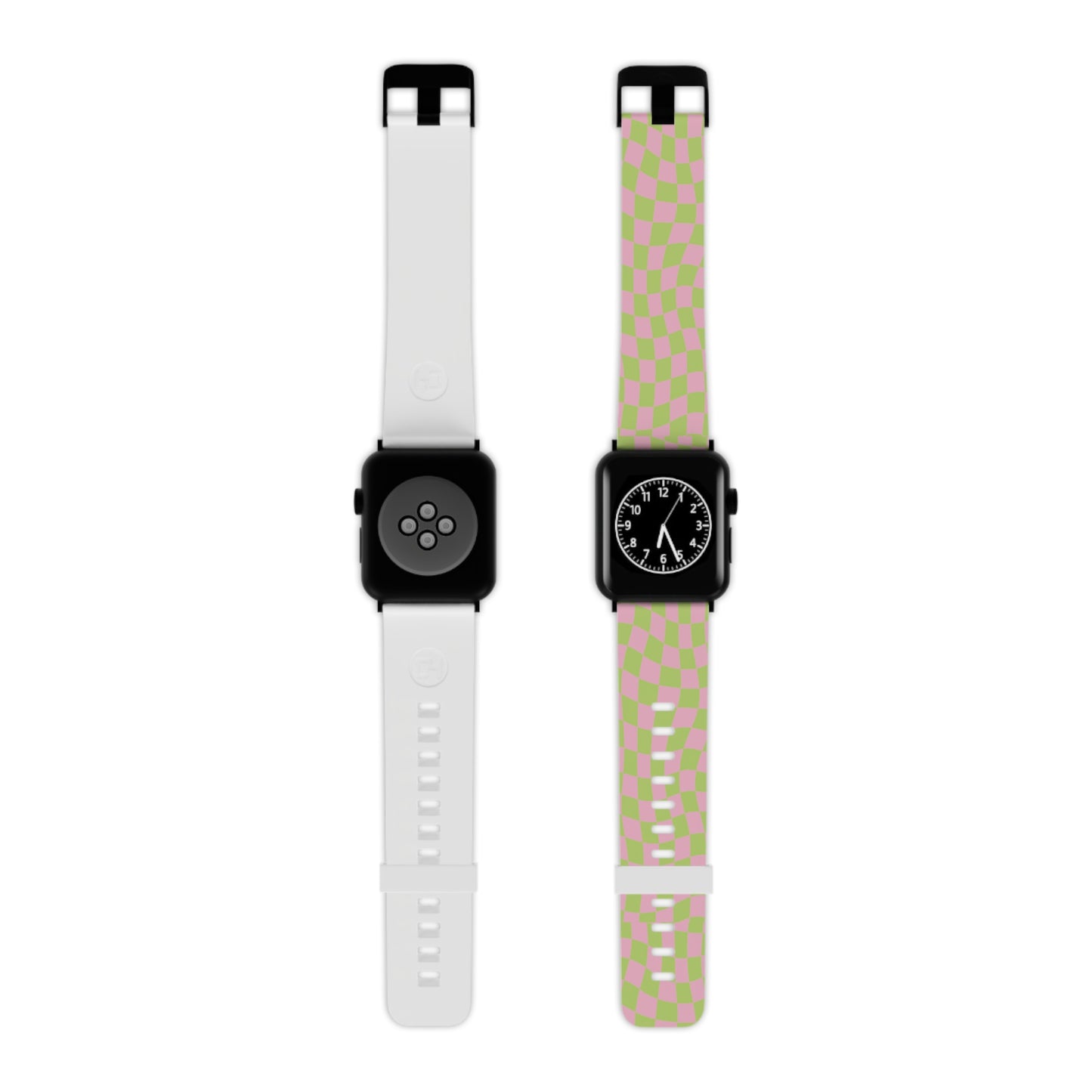 Lime Green and Pink Wavy Checkers Apple Watch Band