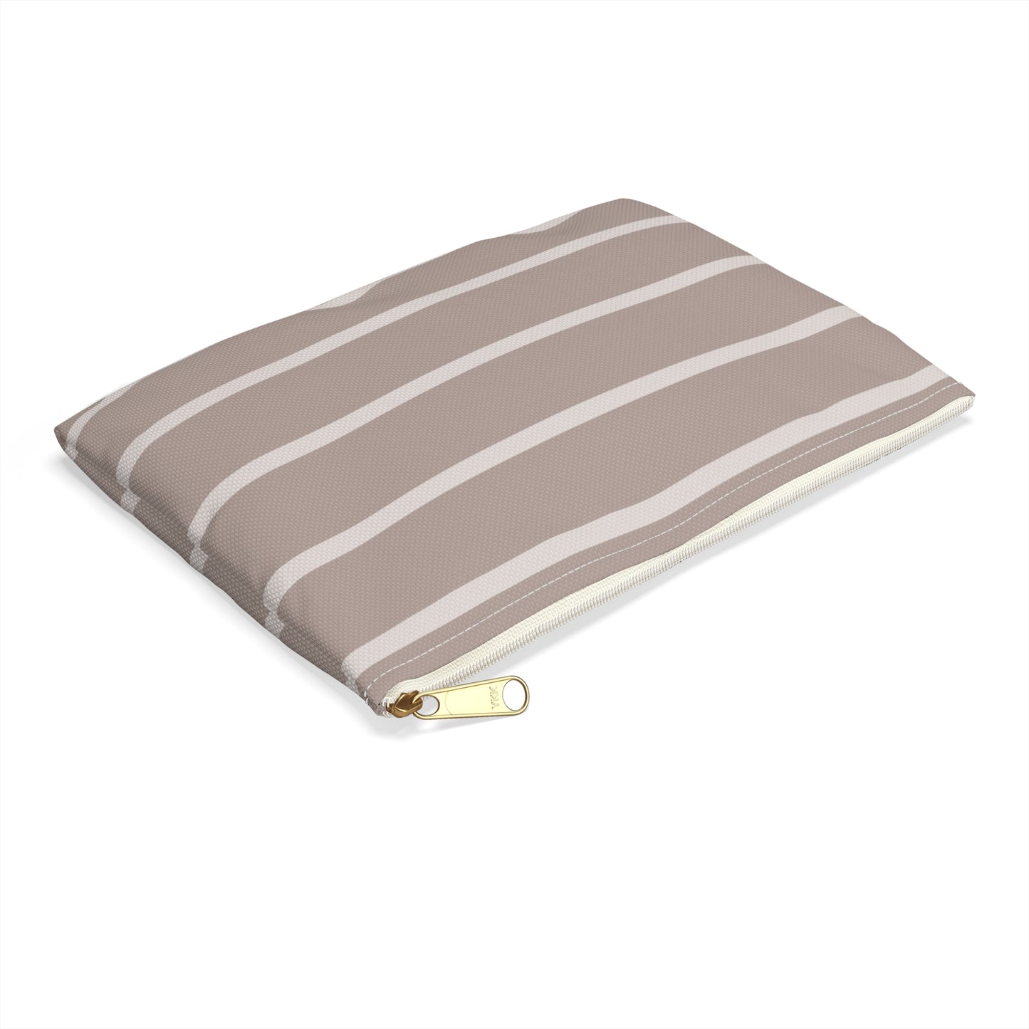 Cream and Brown Accessory Pouch