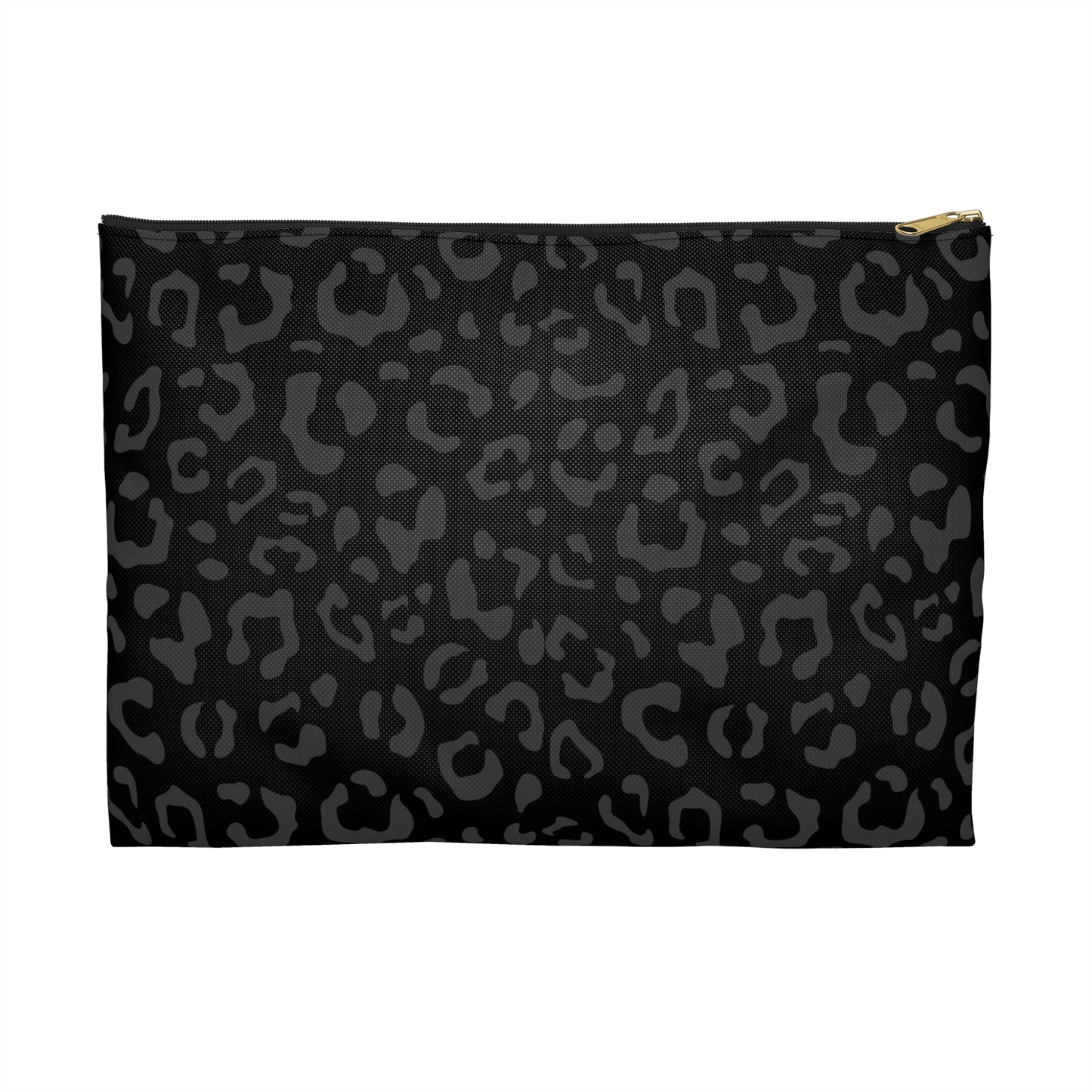 Grey on Black Leopard Accessory Pouch