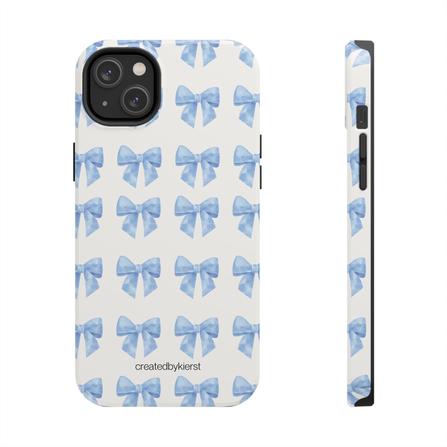 Multiple Blue Bows on Beige iPhone Case