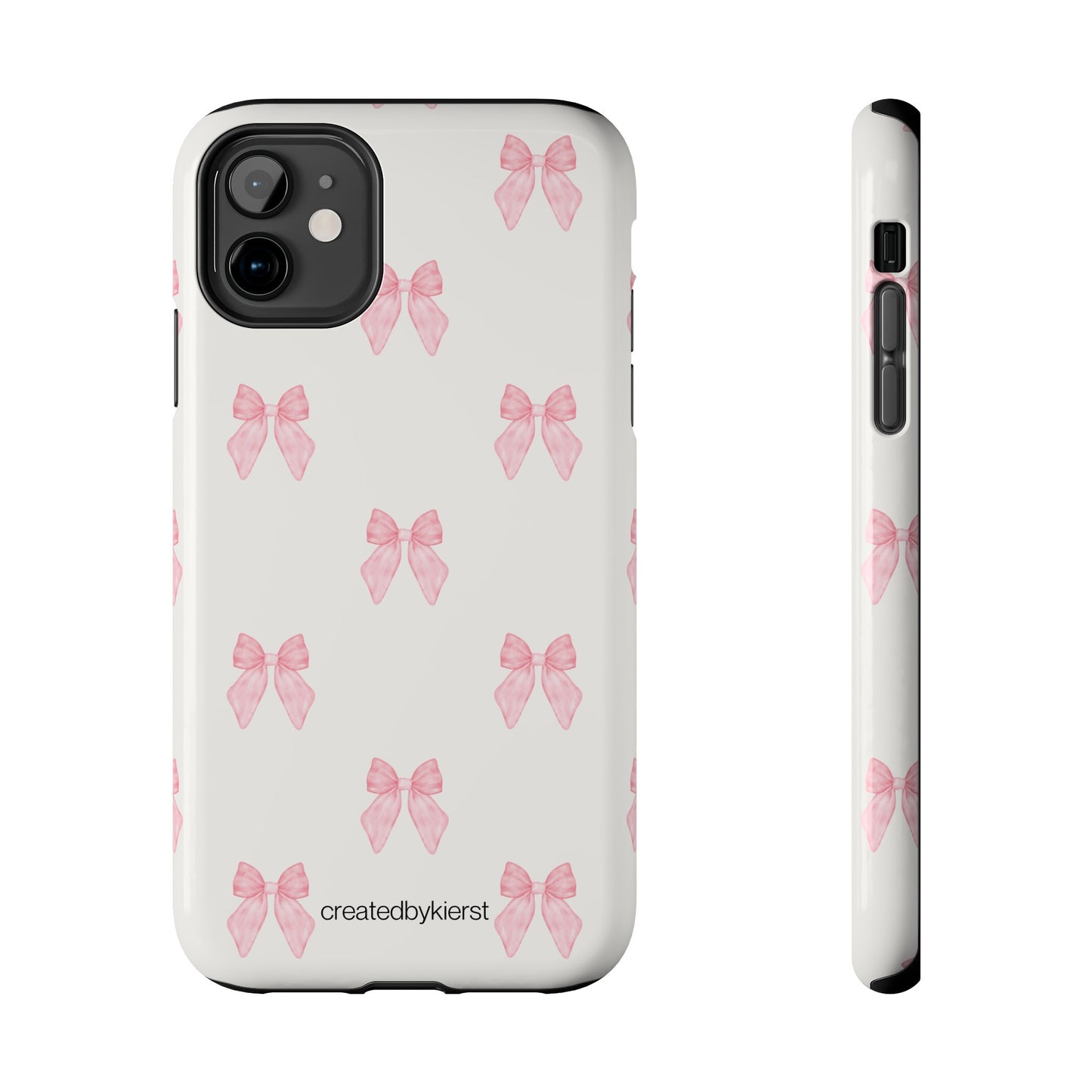 Pink Multiple Bows on Beige iPhone Case