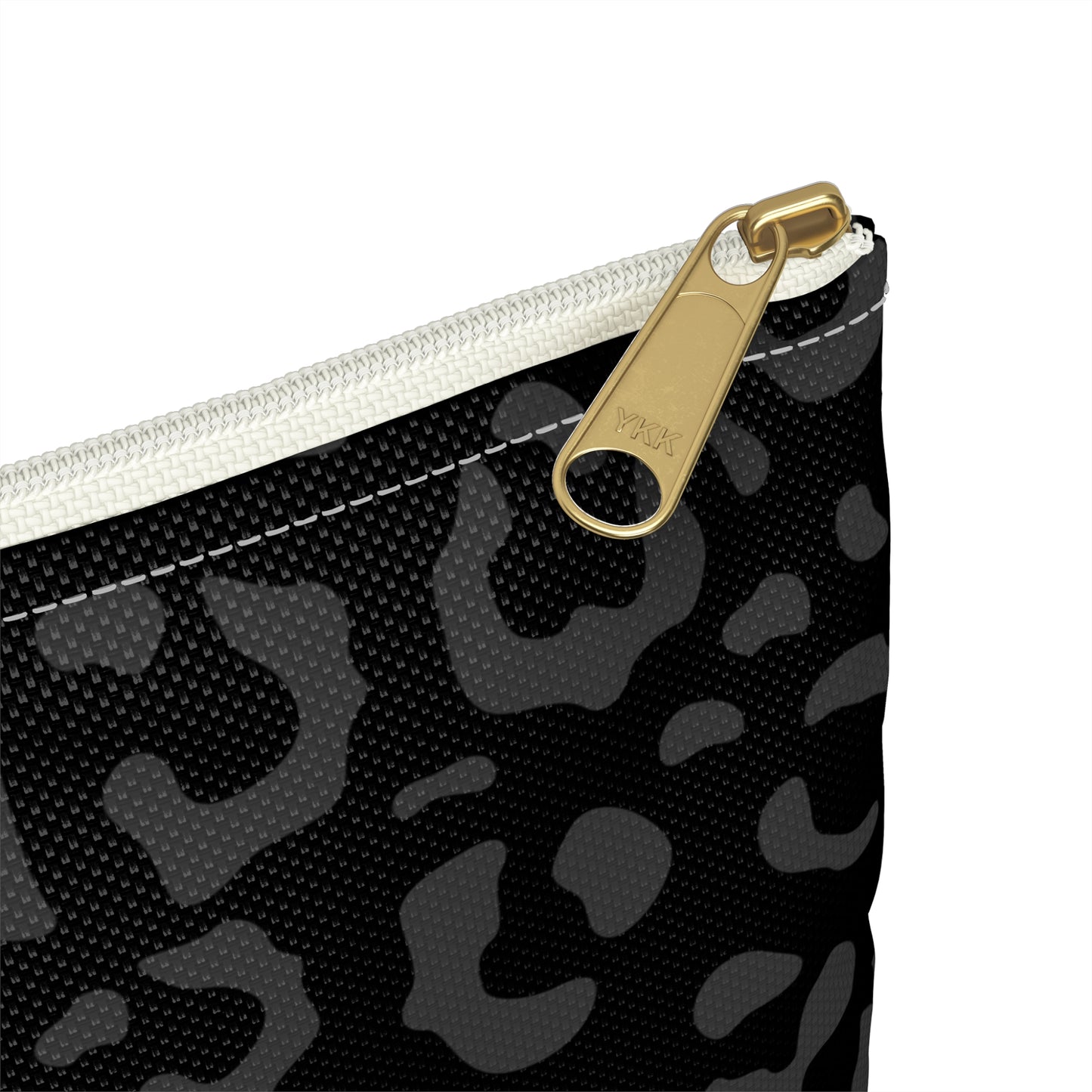 Grey on Black Leopard Accessory Pouch