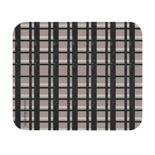 Nude, Black, and Cream Plaid Mouse Pad (Rectangle)