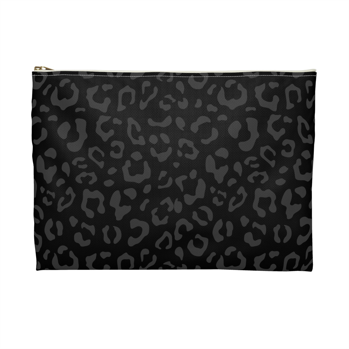 Grey on Black Leopard Accessory Pouch