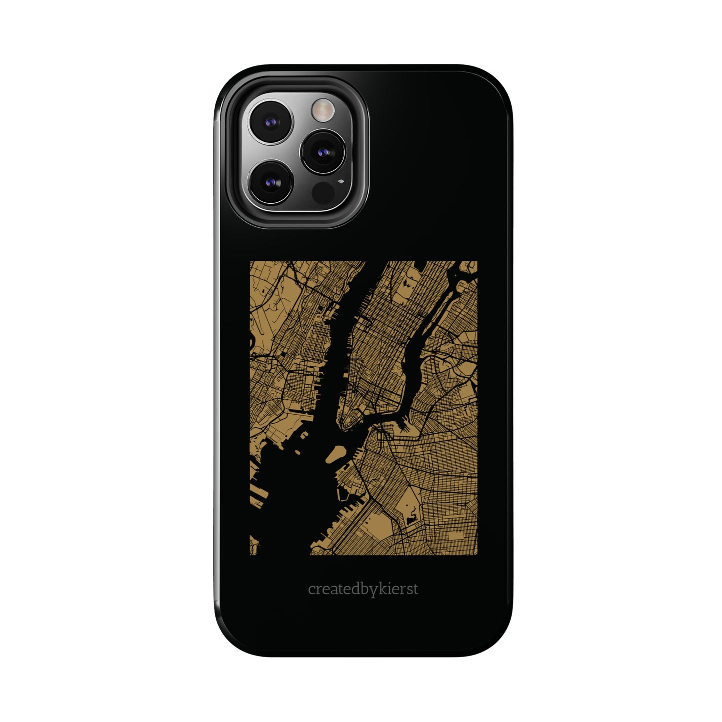 Black and Gold NYC Map iPhone Case