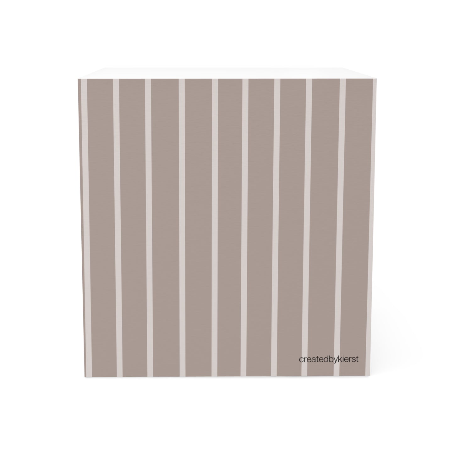 Beige and Brown Vertical Stripes Note Cube