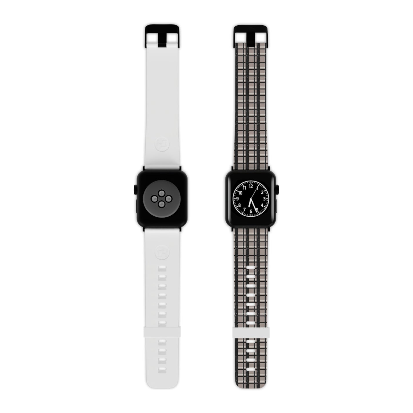 Tan, Black, and Black Glitter Plaid Apple Watch Band