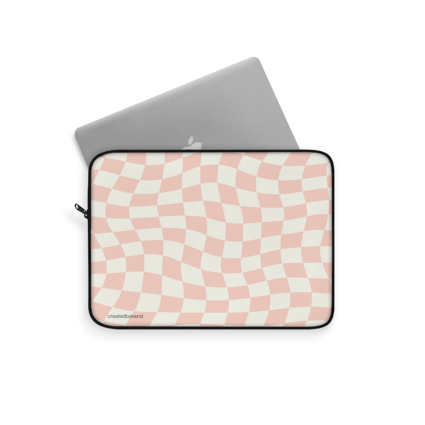 Peaches and Cream Checkered Laptop Sleeve