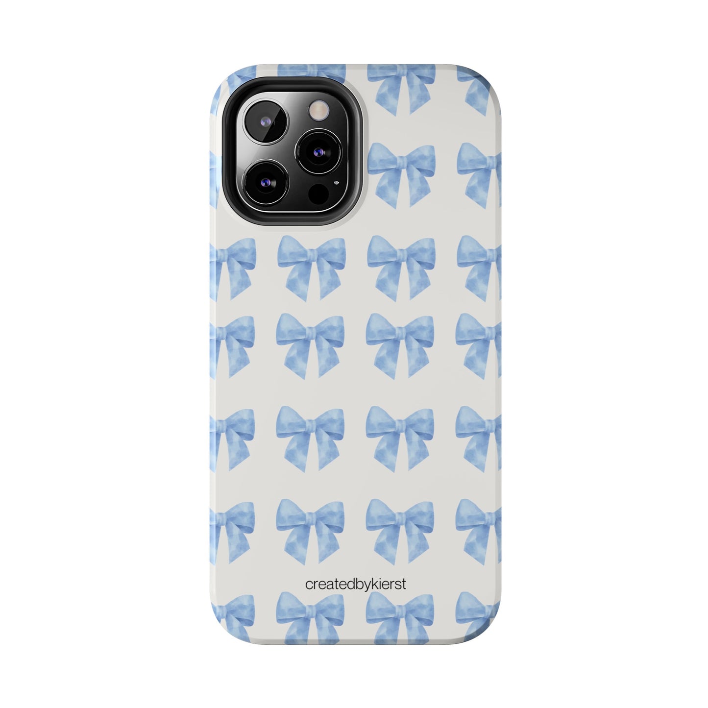 Multiple Blue Bows on Beige iPhone Case