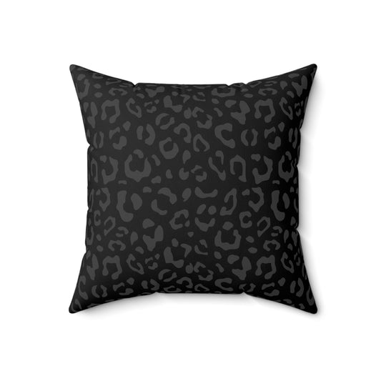 Black and Grey Leopard Throw Pillow