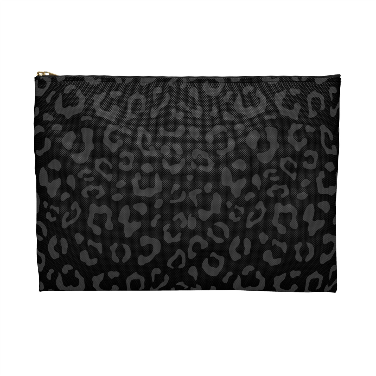 Grey on Black Leopard Accessory Pouch