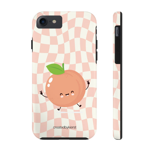 Animated Peaches and Cream Wavy Checkers iPhone Case