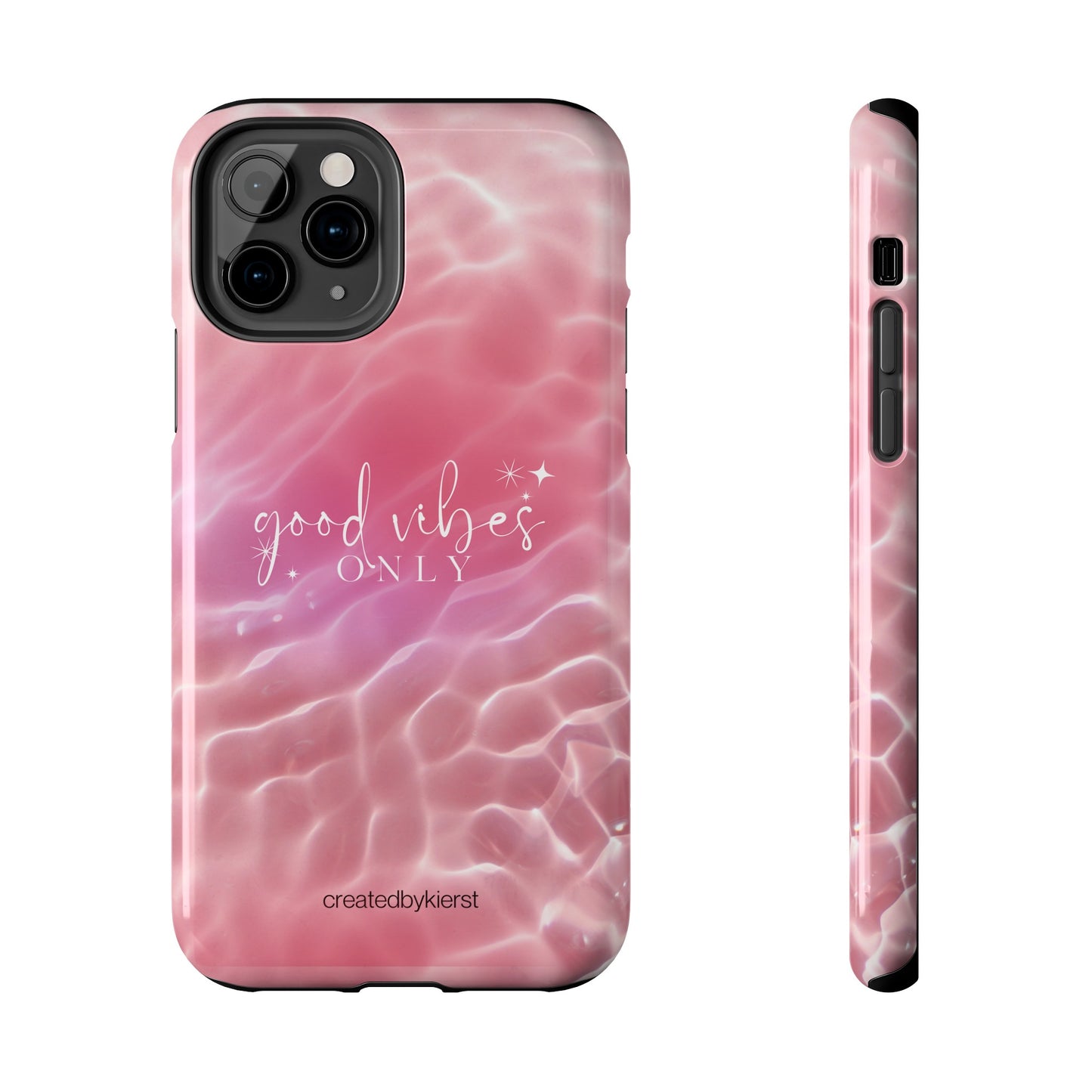 Good Vibes on Pink Water iPhone Case
