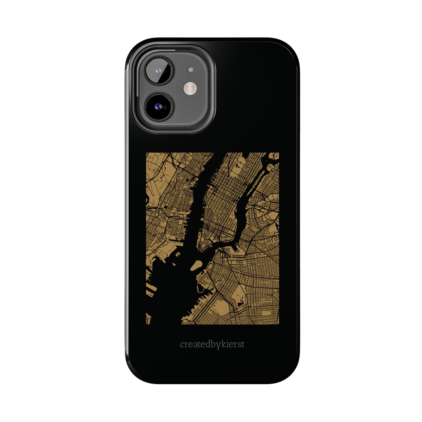 Black and Gold NYC Map iPhone Case