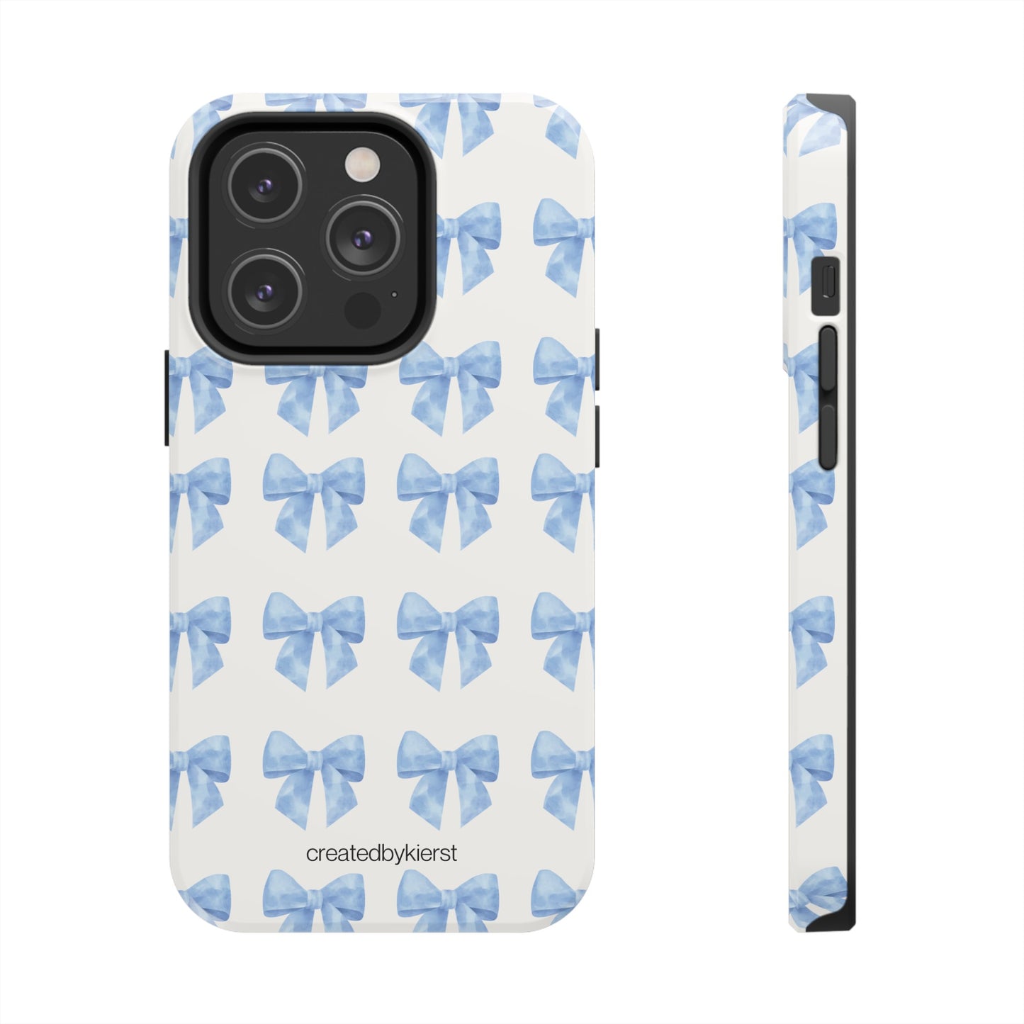 Multiple Blue Bows on Beige iPhone Case