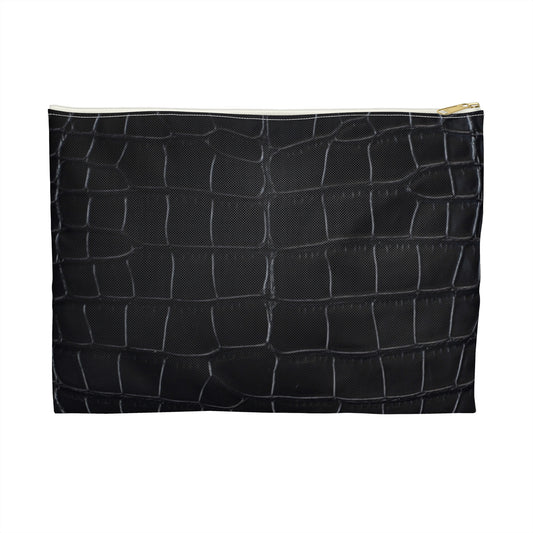 Black Crocodile Accessory Pouch