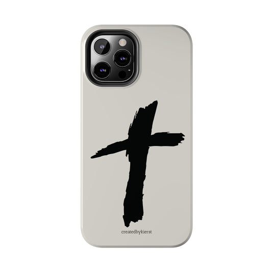 Black Brushstroke Cross iPhone Case