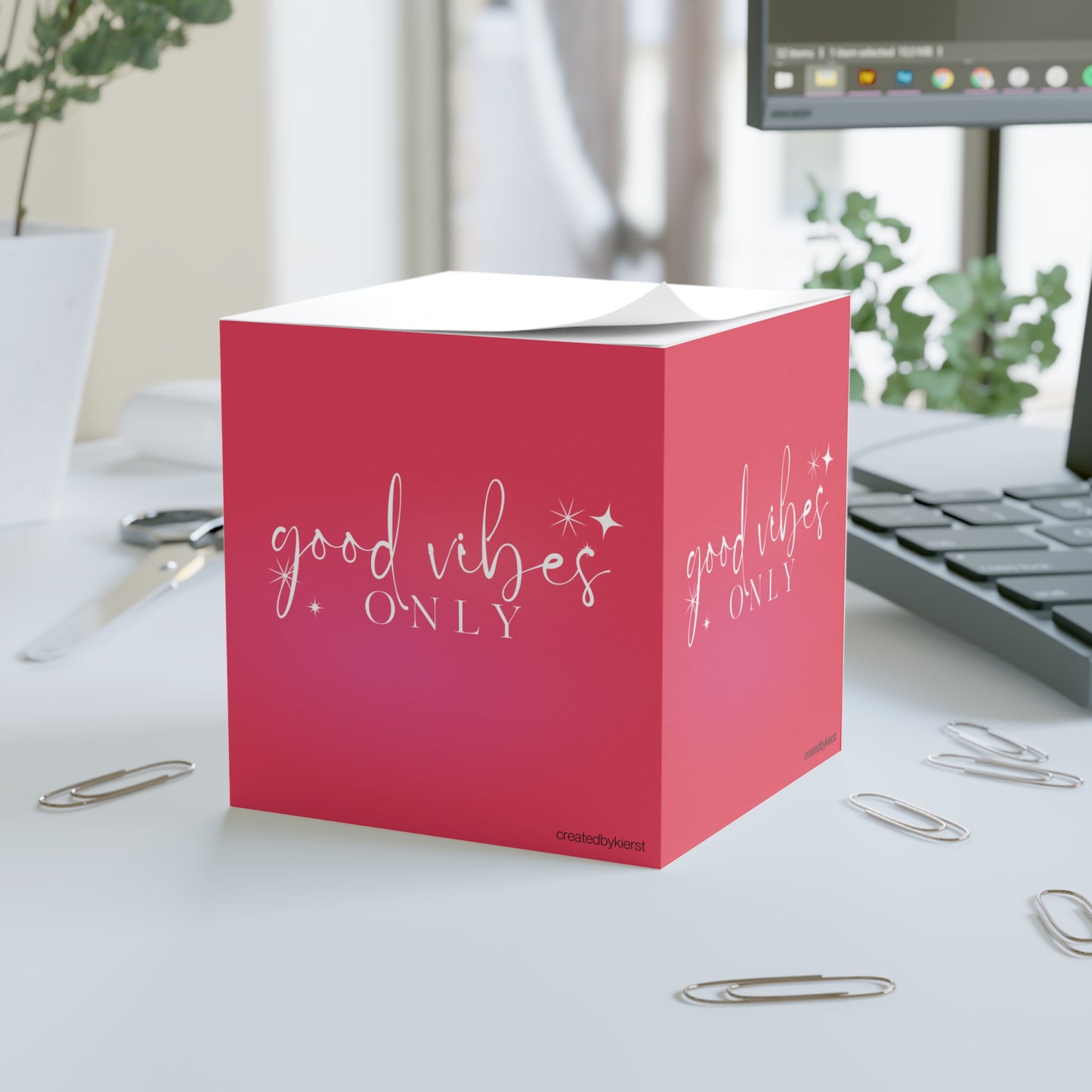 Good Vibes Only Red Note Cube