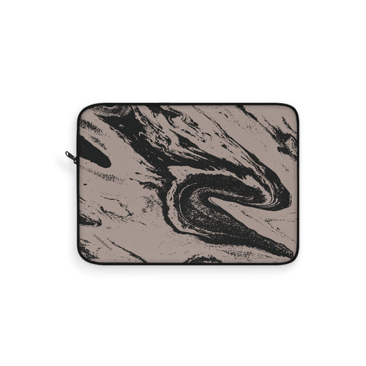 Black and Taupe Marble Laptop Sleeve