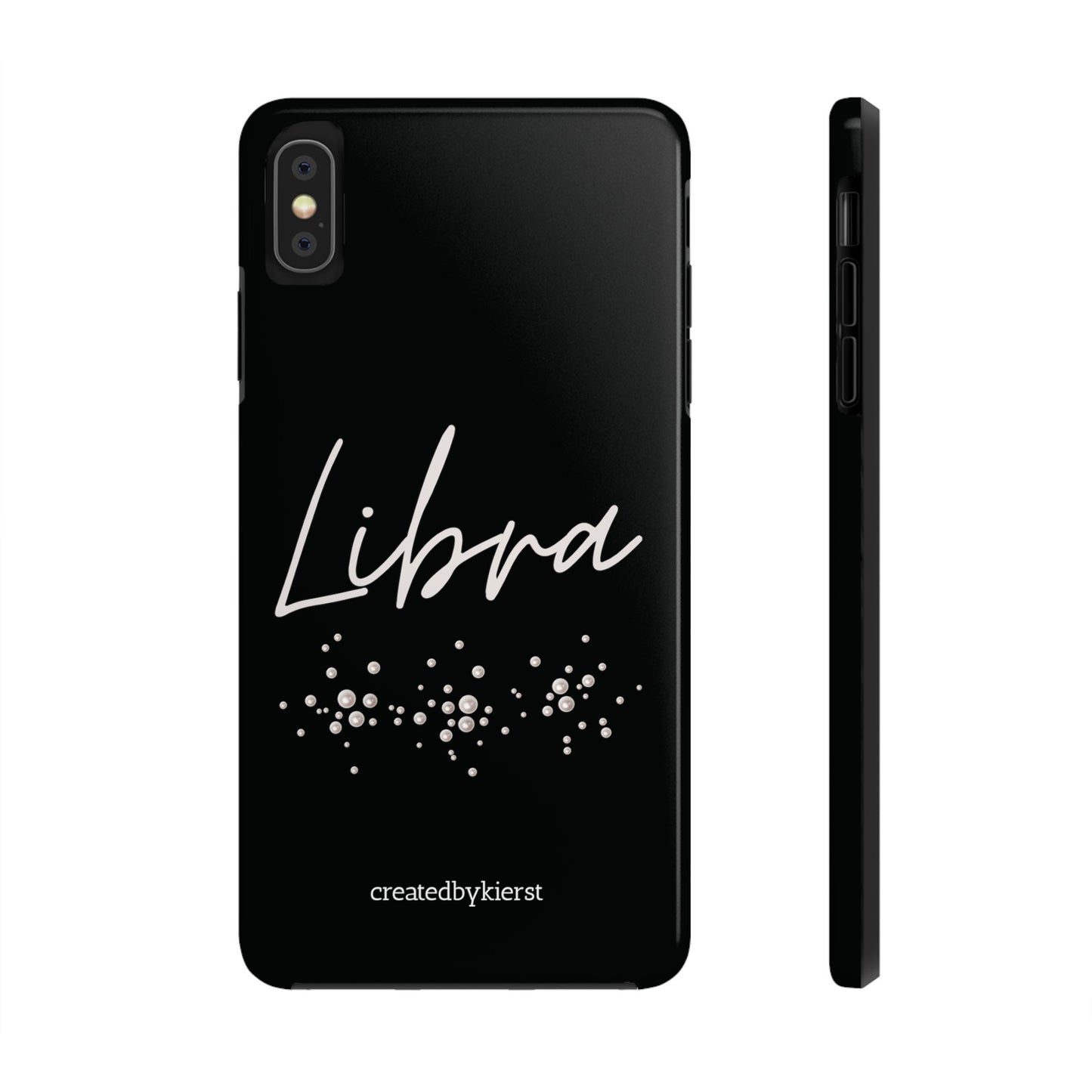 Libra and Pearls Black iPhone Case
