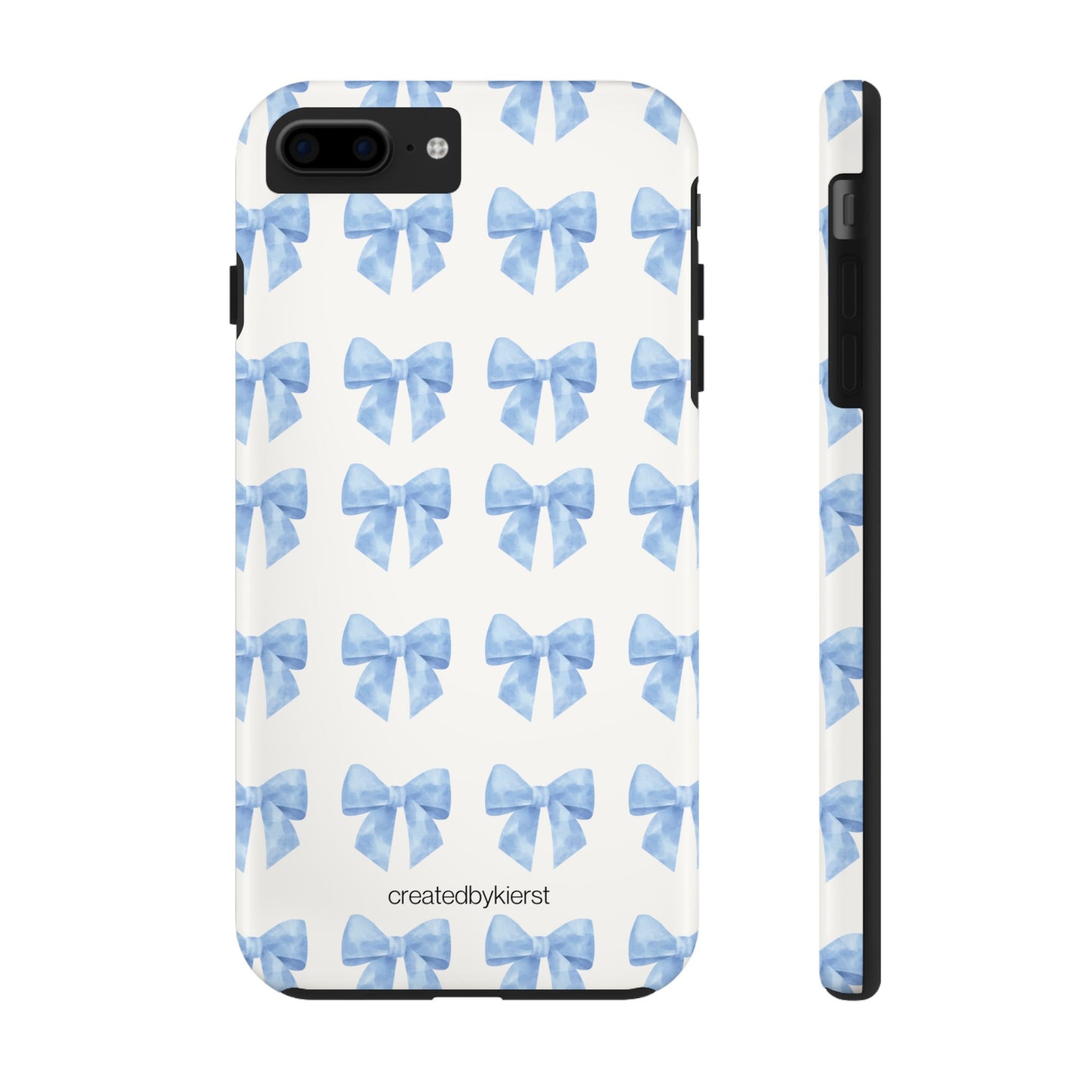 Multiple Blue Bows on Beige iPhone Case