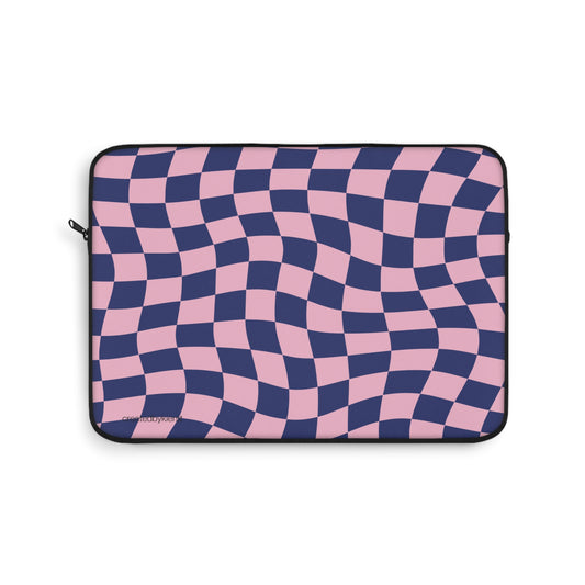 Blue and Pink Checkered Laptop Sleeve