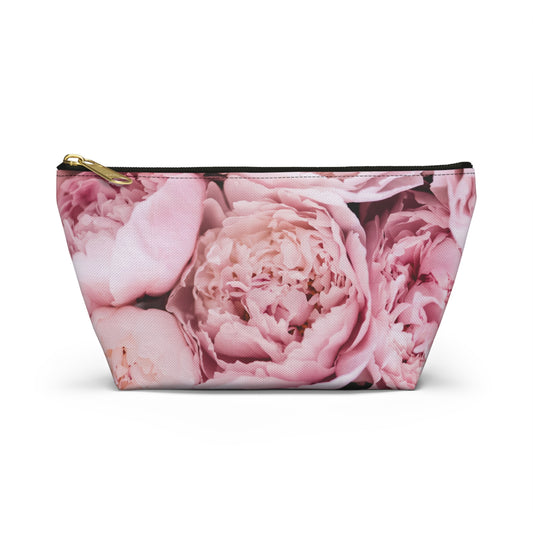 Pink Peonies Accessory Pouch w T-bottom