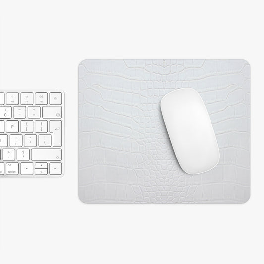 White Alligator Print Mouse Pad