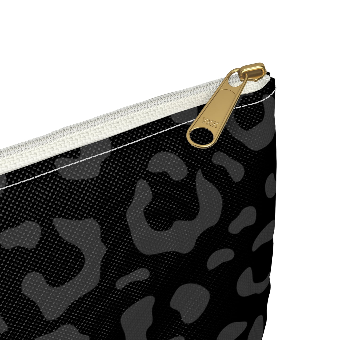 Grey on Black Leopard Accessory Pouch