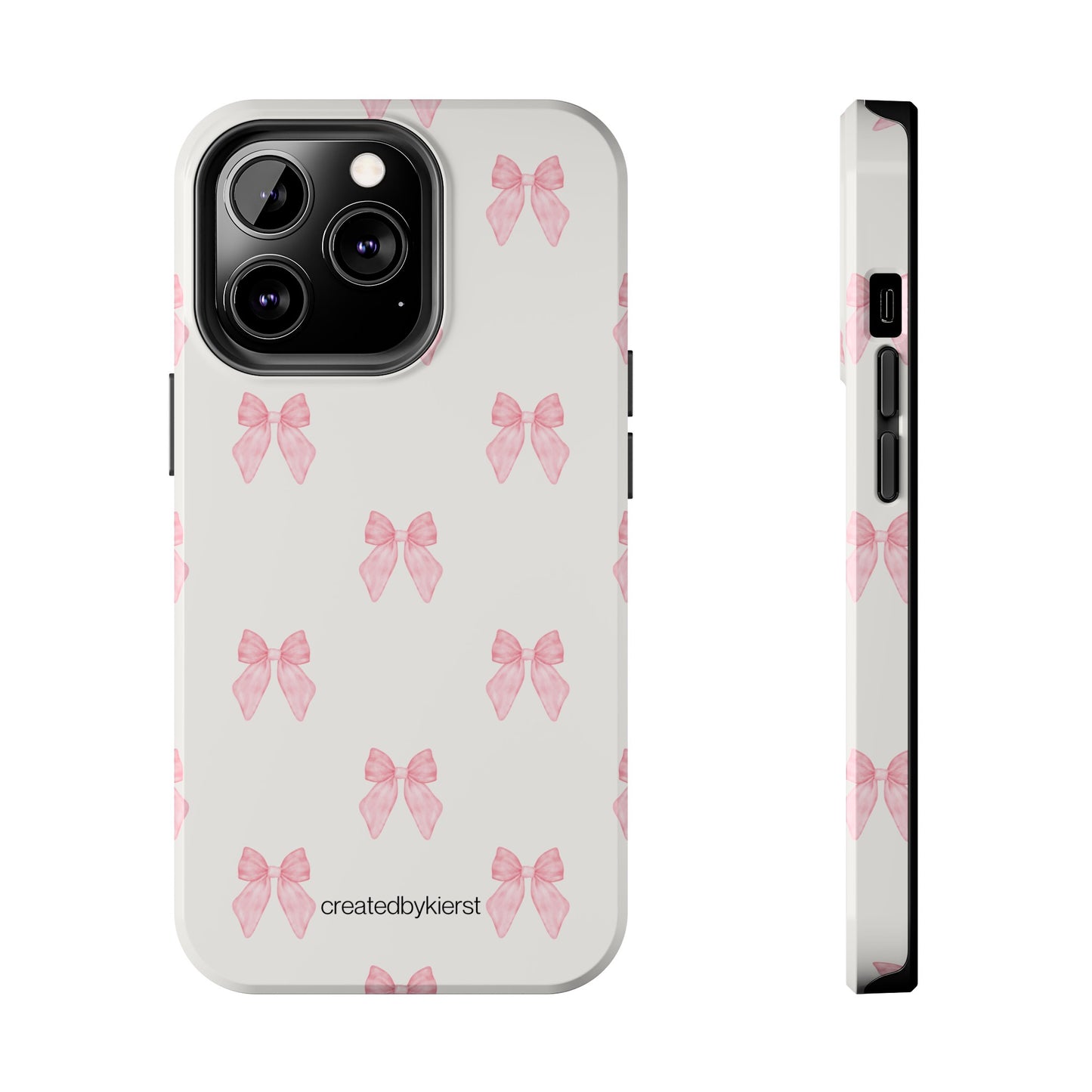 Pink Multiple Bows on Beige iPhone Case