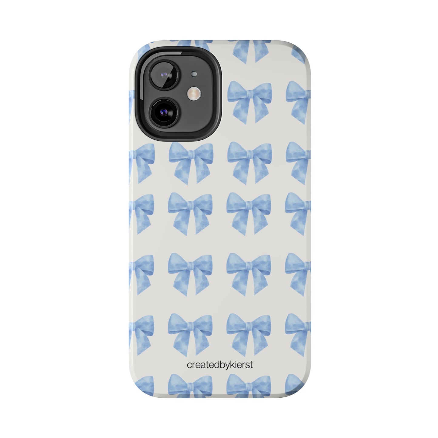 Multiple Blue Bows on Beige iPhone Case