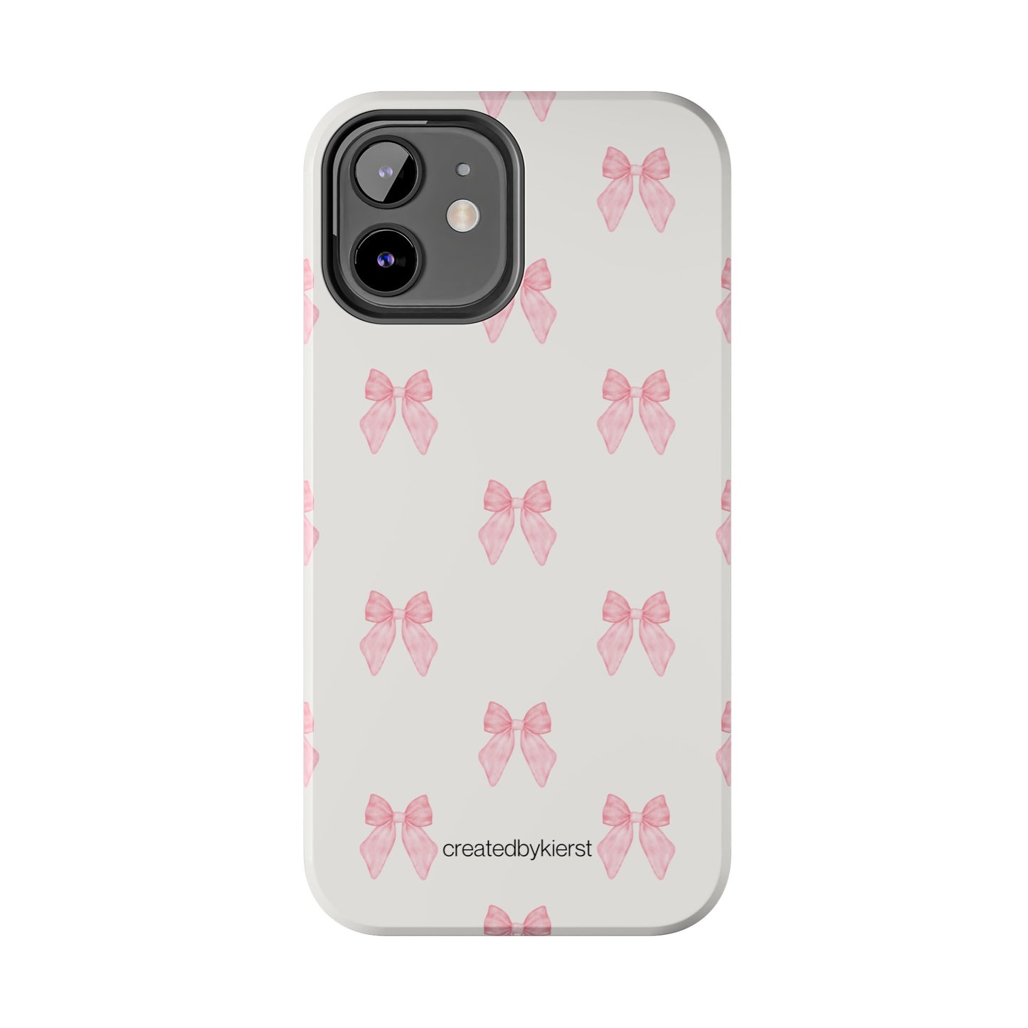 Pink Multiple Bows on Beige iPhone Case