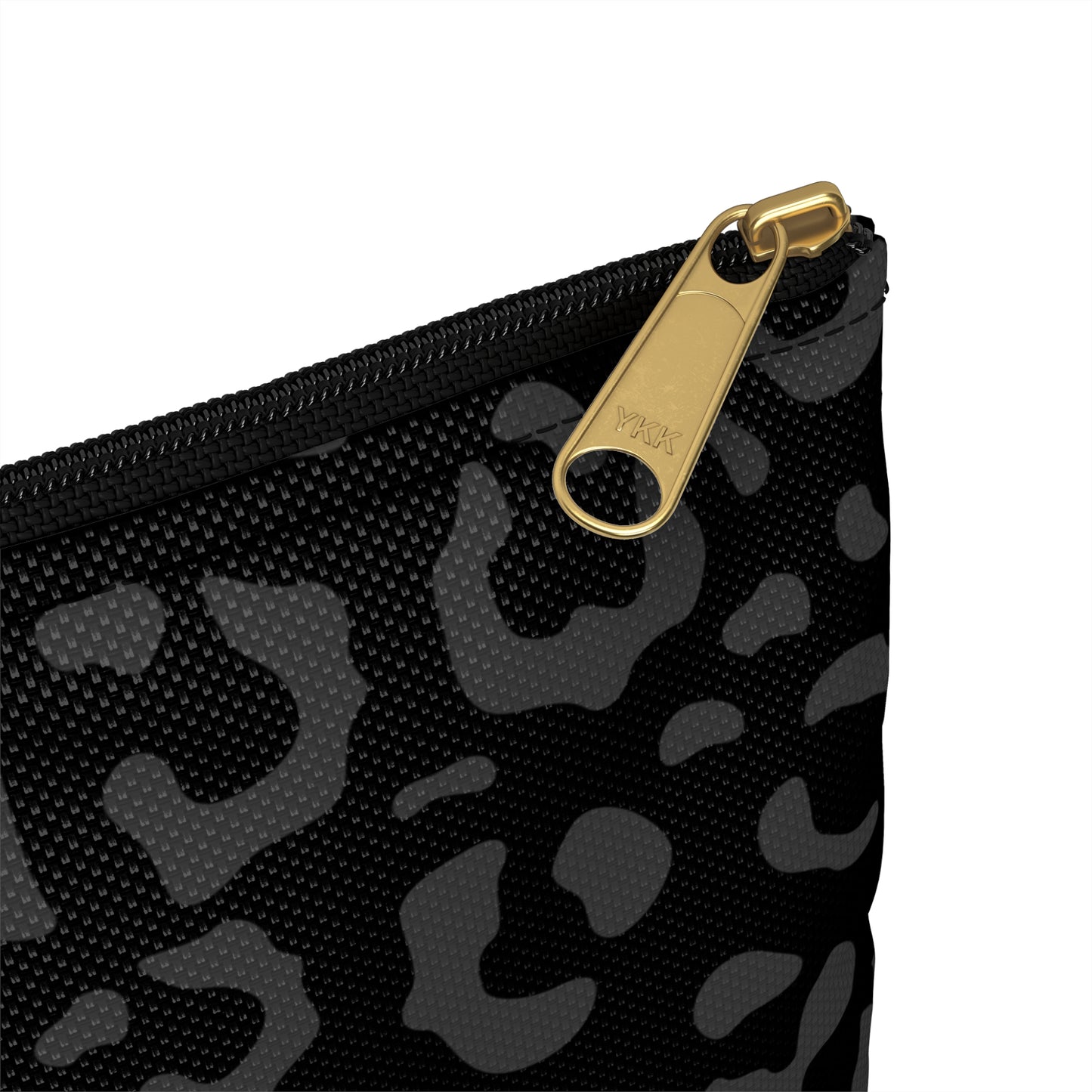 Grey on Black Leopard Accessory Pouch