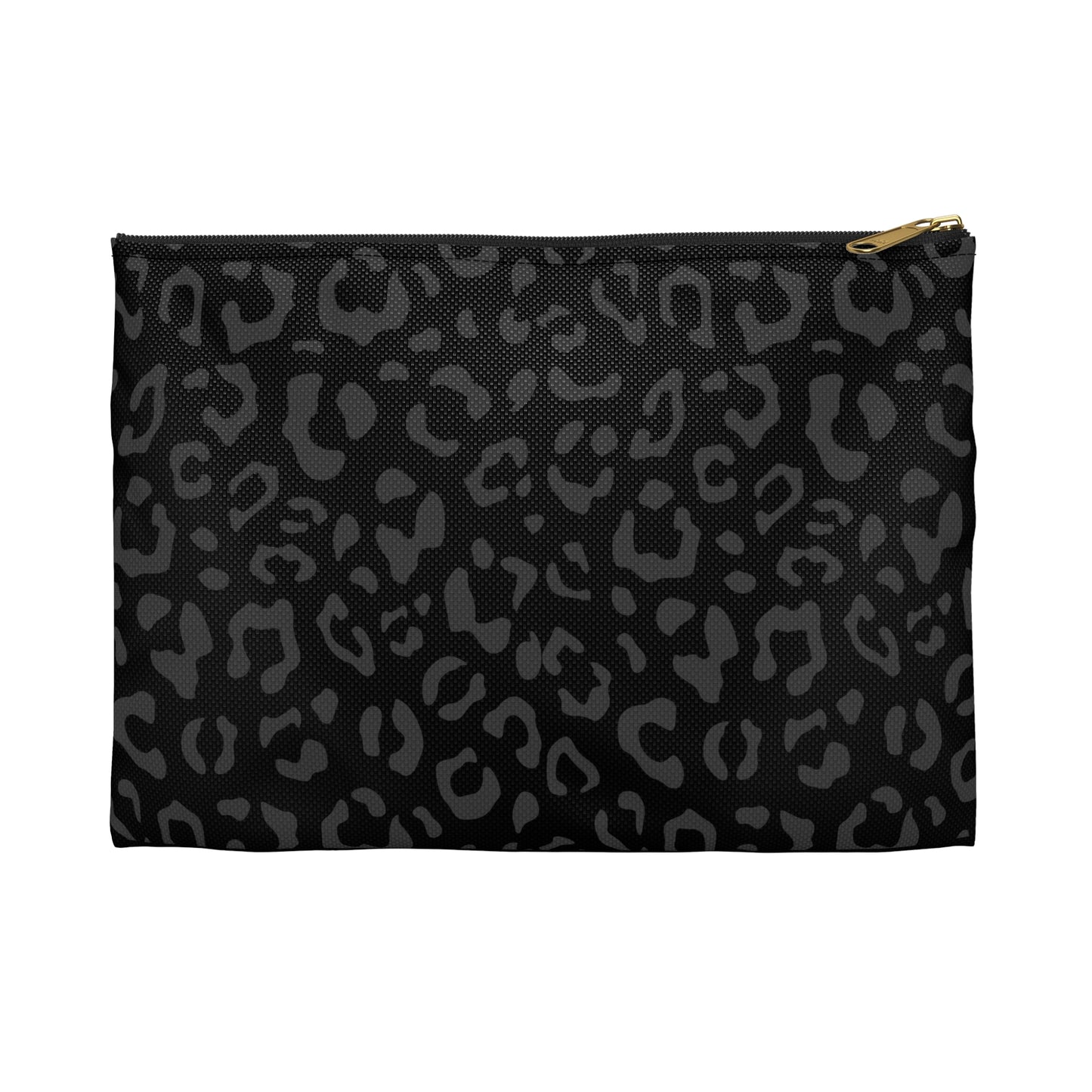 Grey on Black Leopard Accessory Pouch