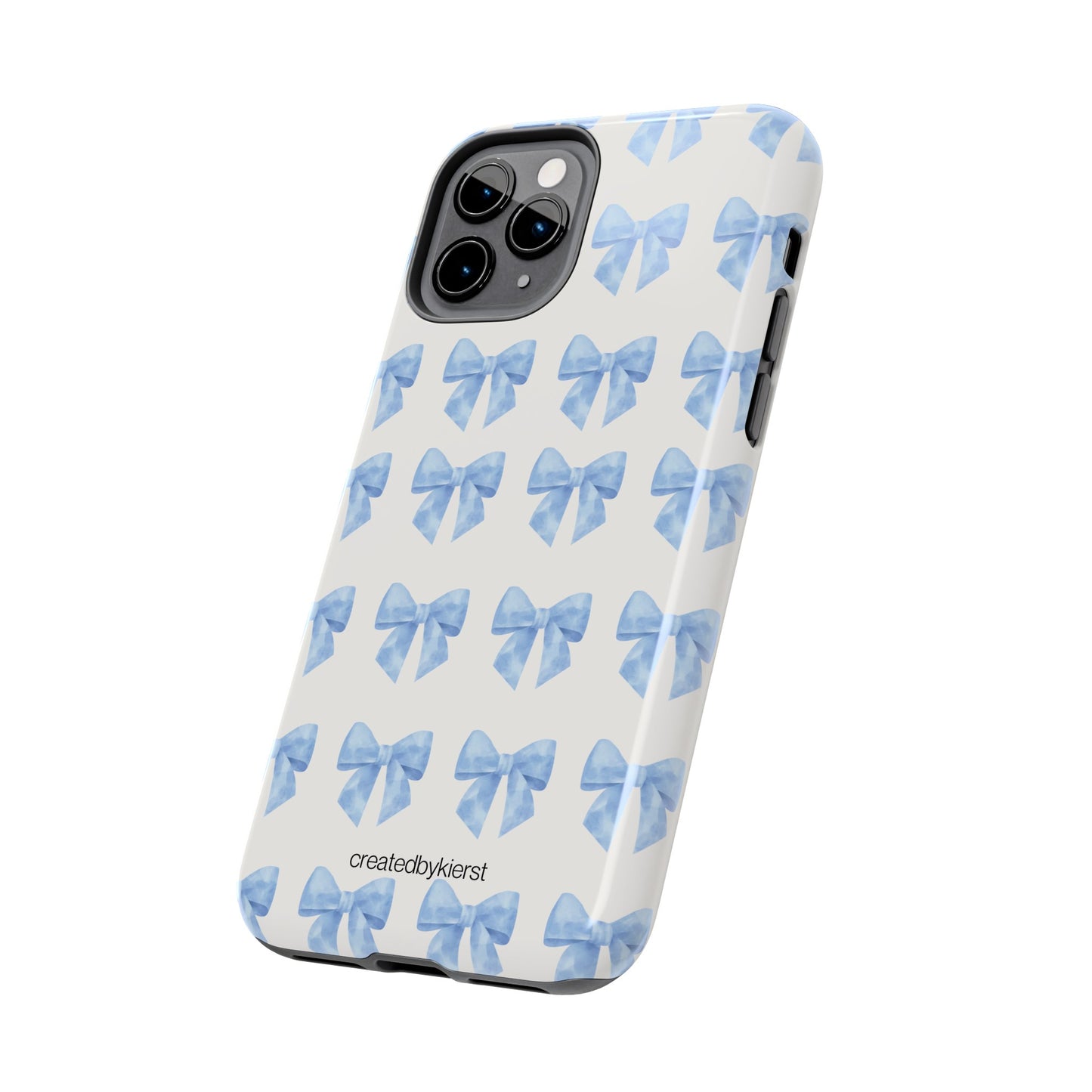 Multiple Blue Bows on Beige iPhone Case