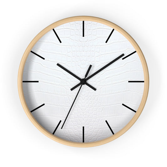 White Alligator with Black Lines Wall clock