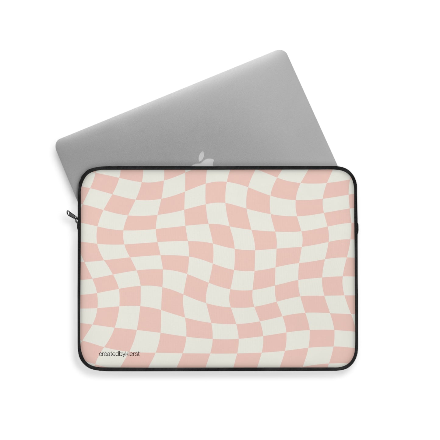 Peaches and Cream Checkered Laptop Sleeve