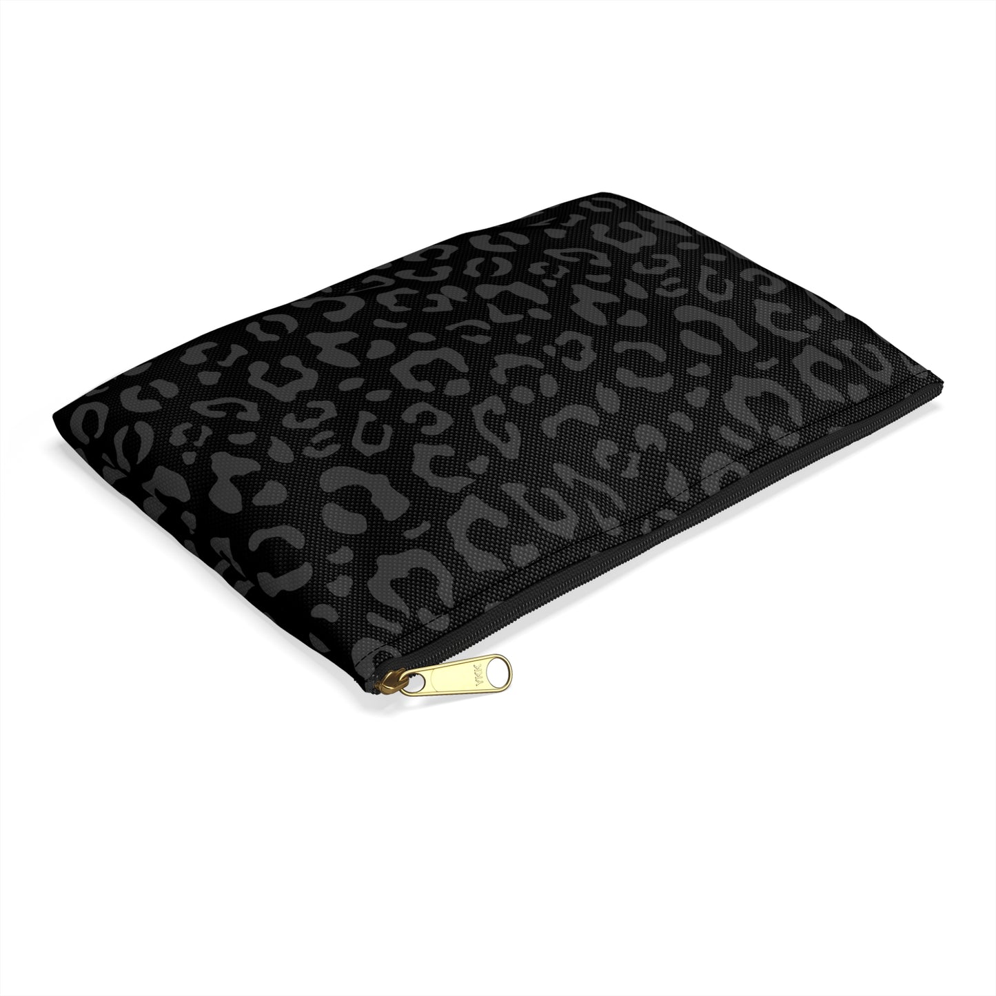 Grey on Black Leopard Accessory Pouch